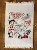 BOWLING TOWEL''SHE FORGOT TO LET GO"COMICAL/ボーリングタオル USA 50's 60's  ビンテージ