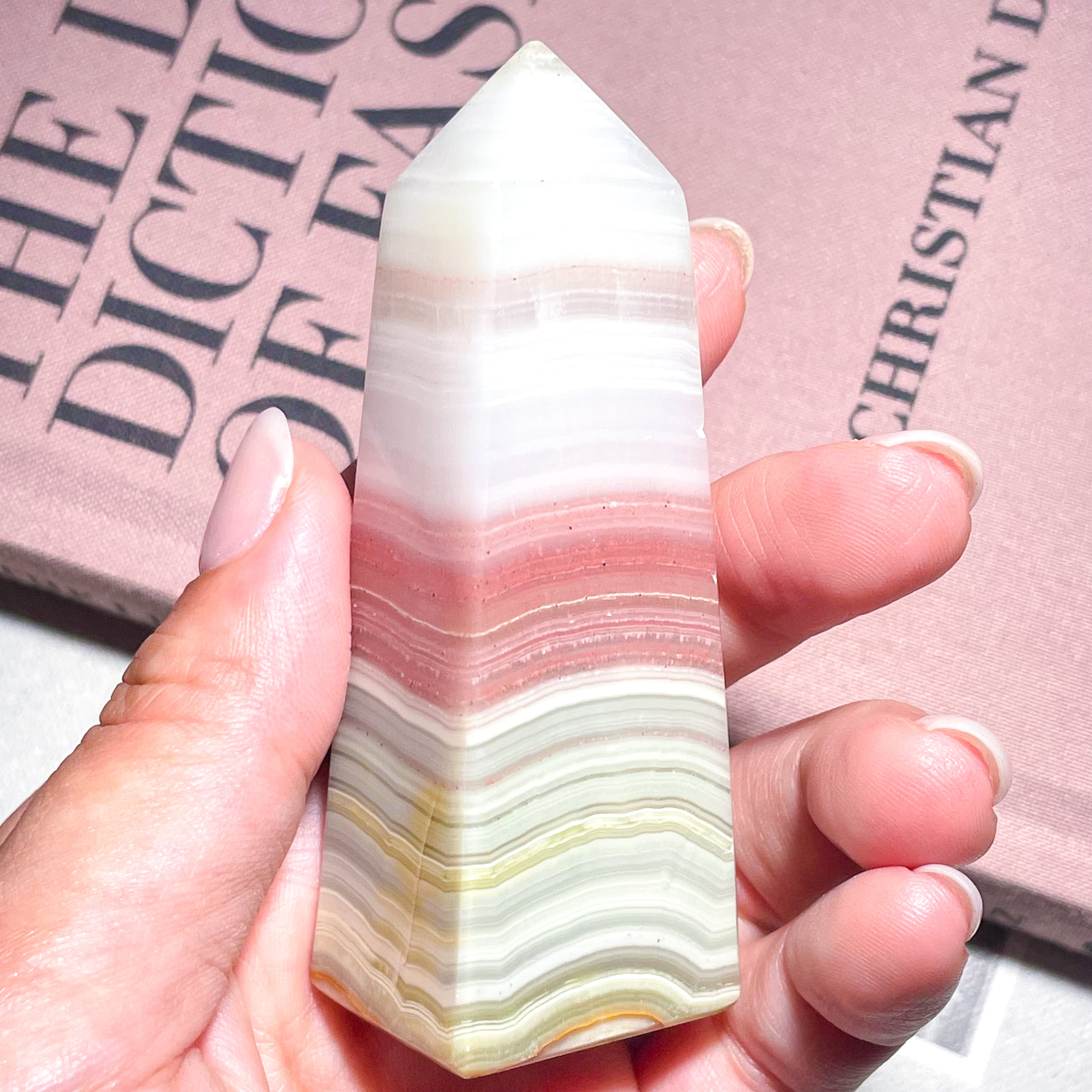 Pink Banded Calcite Point 12 ✧ ピンクバンデッドカルサイト