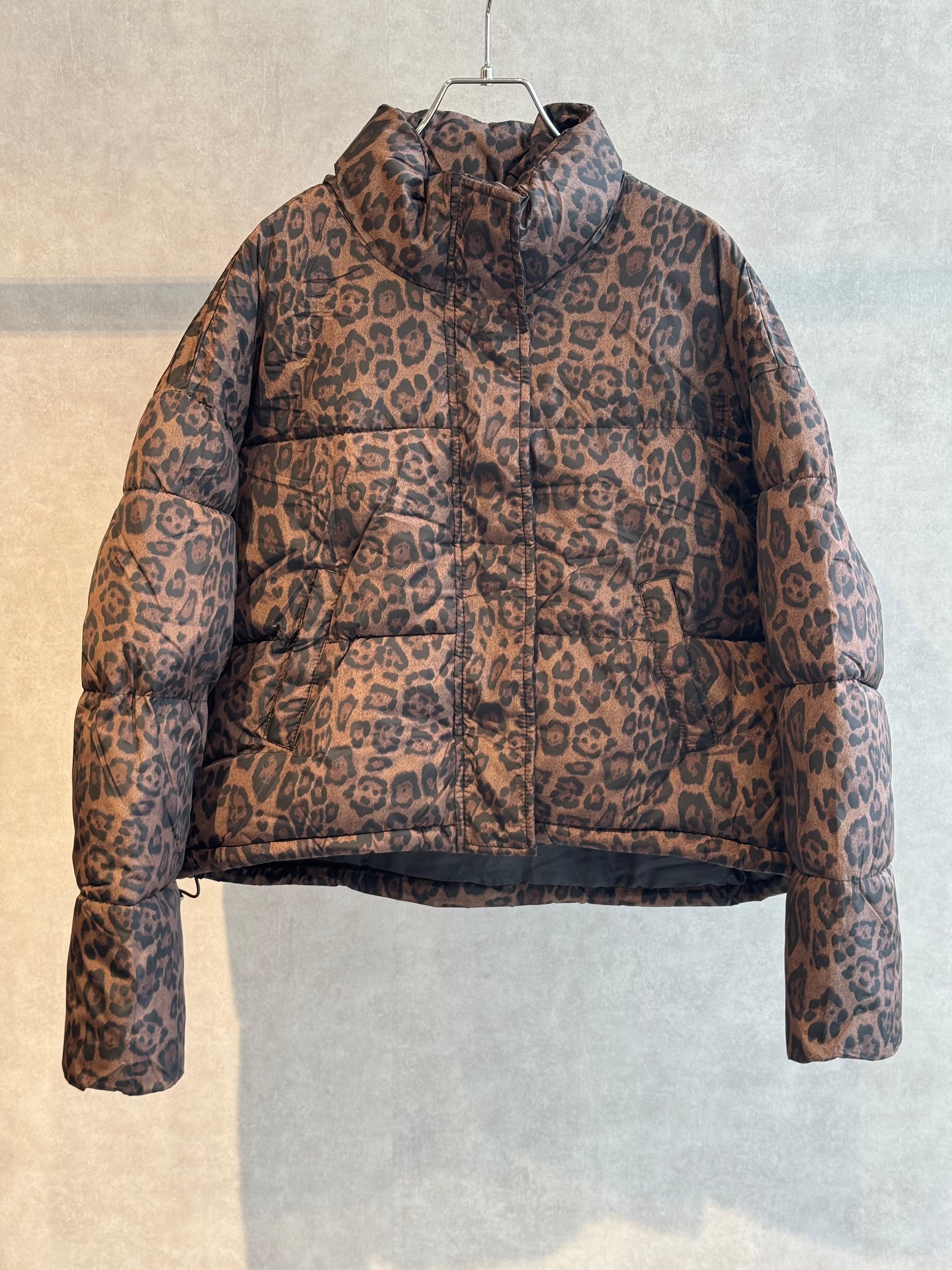 leopard paddet nylon jacket