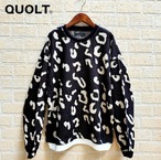 QUOLT 総柄ニッソー レイヤード風ドローコード付（ブラック）