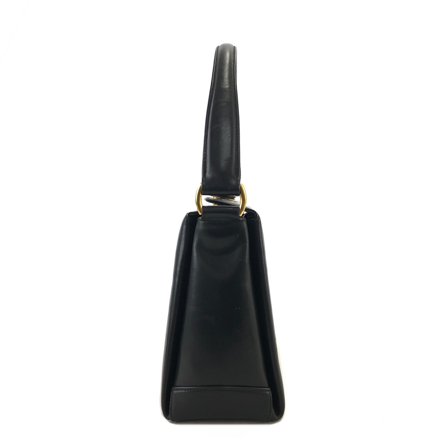 GUCCI グッチ GG金具 レザー ハンドバッグ ブラック vintage