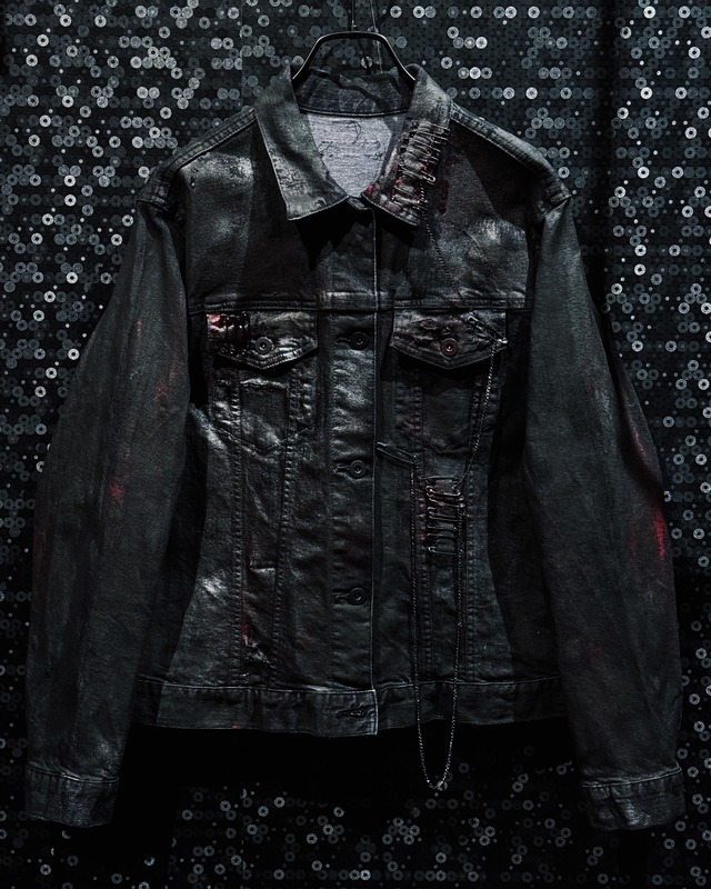 【ÆIEM】vivid notes “IN VOLUPTAS MORS” Skull Relic Denim Jacket