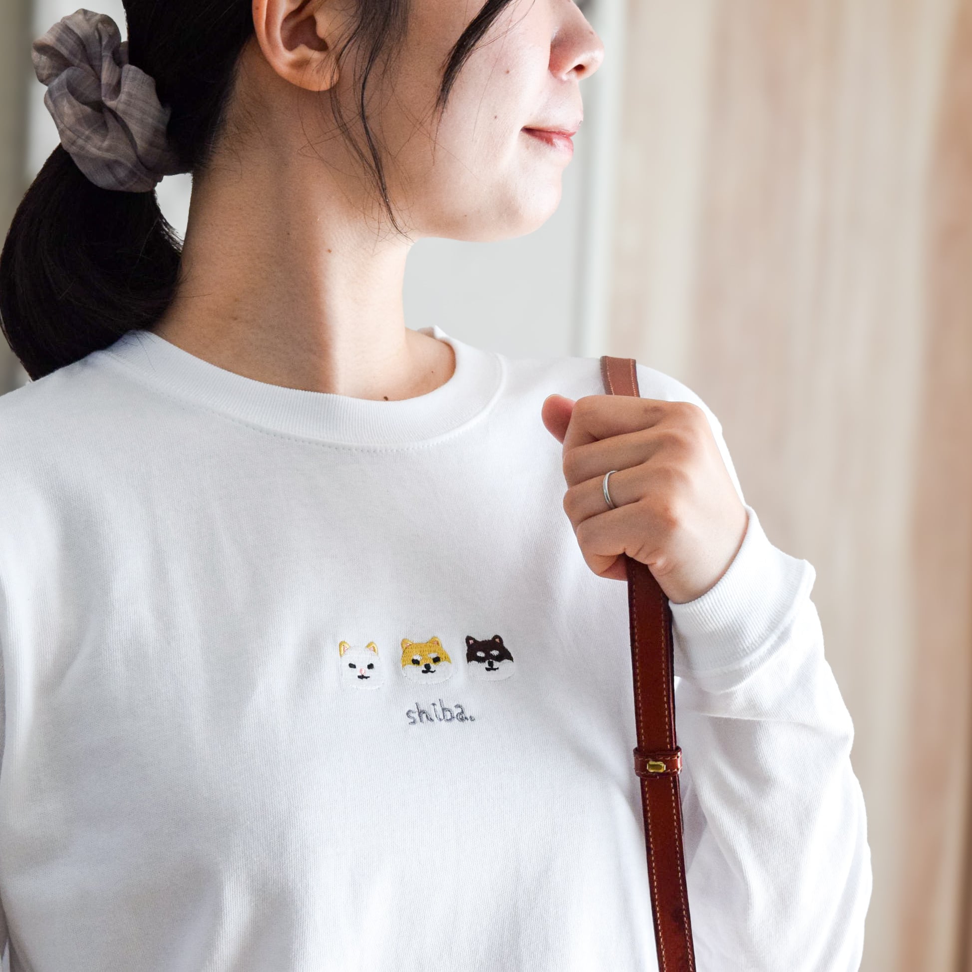 犬が選べる！刺繍ロングスリーブTシャツ【選べる3色】うちの子グッズ