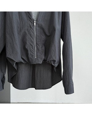 ジップフロントVネックシャツジャケット 3color A1003