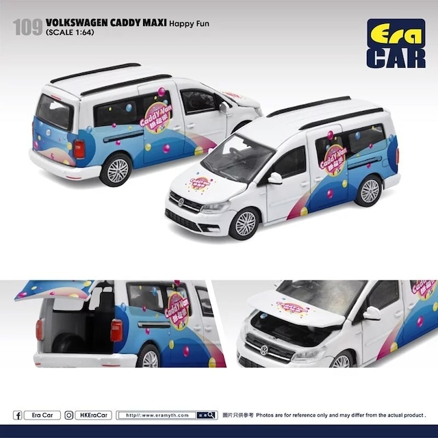 再入荷  EraCar 1/64 #ERA39 Volkswagen キャディマキシ Caddy Maxi - White　(ホワイト）（ボンネット・リアゲート開閉)