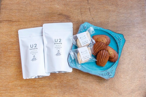 〈コーヒーと焼き菓子〉自家焙煎U2オリジナルコーヒー（挽き）と米粉の焼き菓子セット