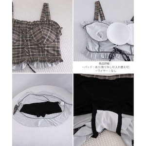 ギンガムチェック 水着 ビキニ 2点セット レディース 夏 韓国 おしゃれ 大人 かわいい きれいめ ビーチ プール レジャー リゾート フェミニン ガーリー アウトドア 露出控えめ 大人可愛い 大人女子