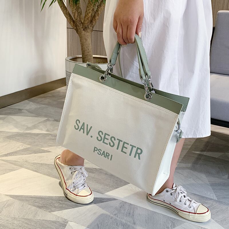 大容量レディースバッグ2020夏の新しい流行のファッションワイルドキャンバスショルダーメッセンジャーバッグネットレッドハンドバッグ 手作りハンドバック33229880877