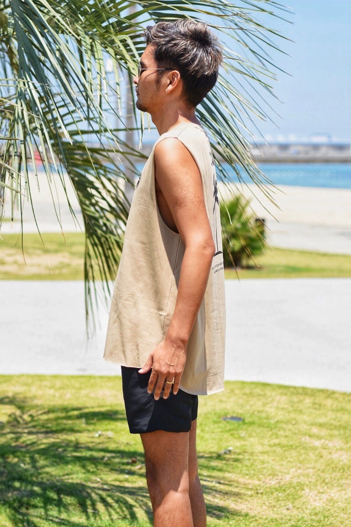 夏 ☆ CA PALM TREE ノースリーブ メンズ タンクトップ サーフ 海 