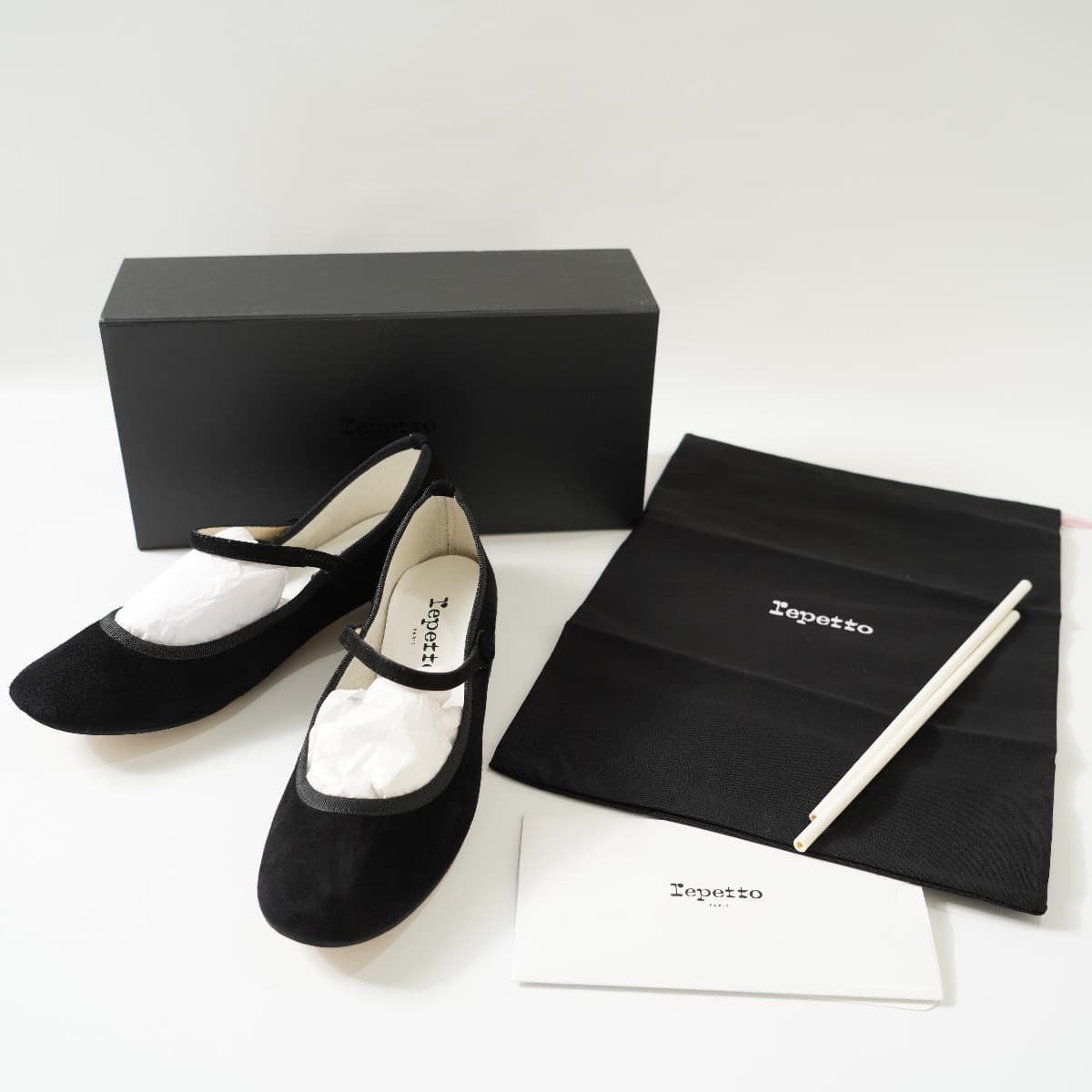 定価4.7万 未使用 Repetto レペット ROSE BALL AD ブラックスエード 