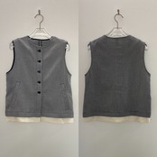 MIXツイードノースリvest/グレー