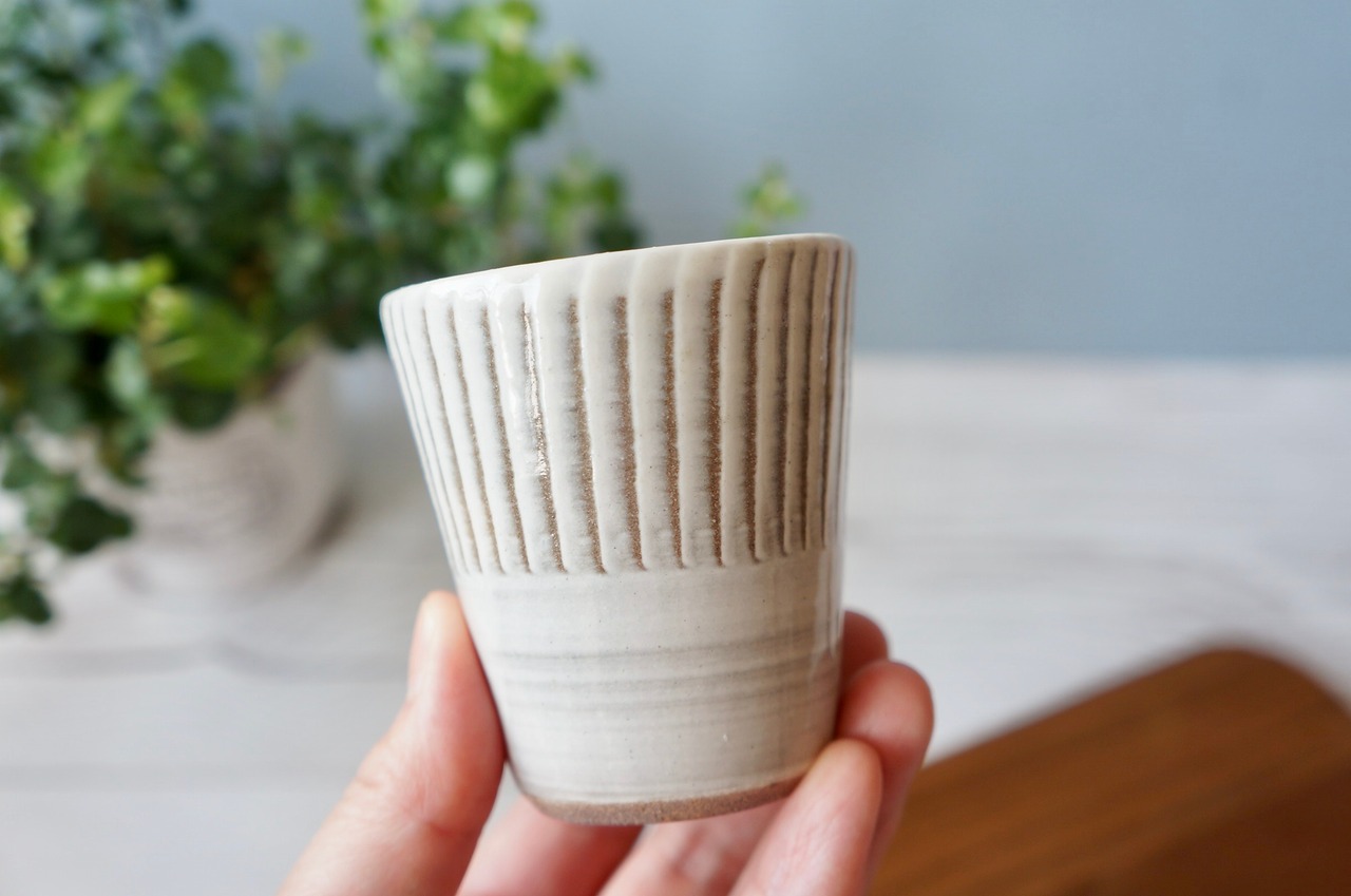 小石原焼 早川窯元 カップ 刷毛目 ② 【8-234】