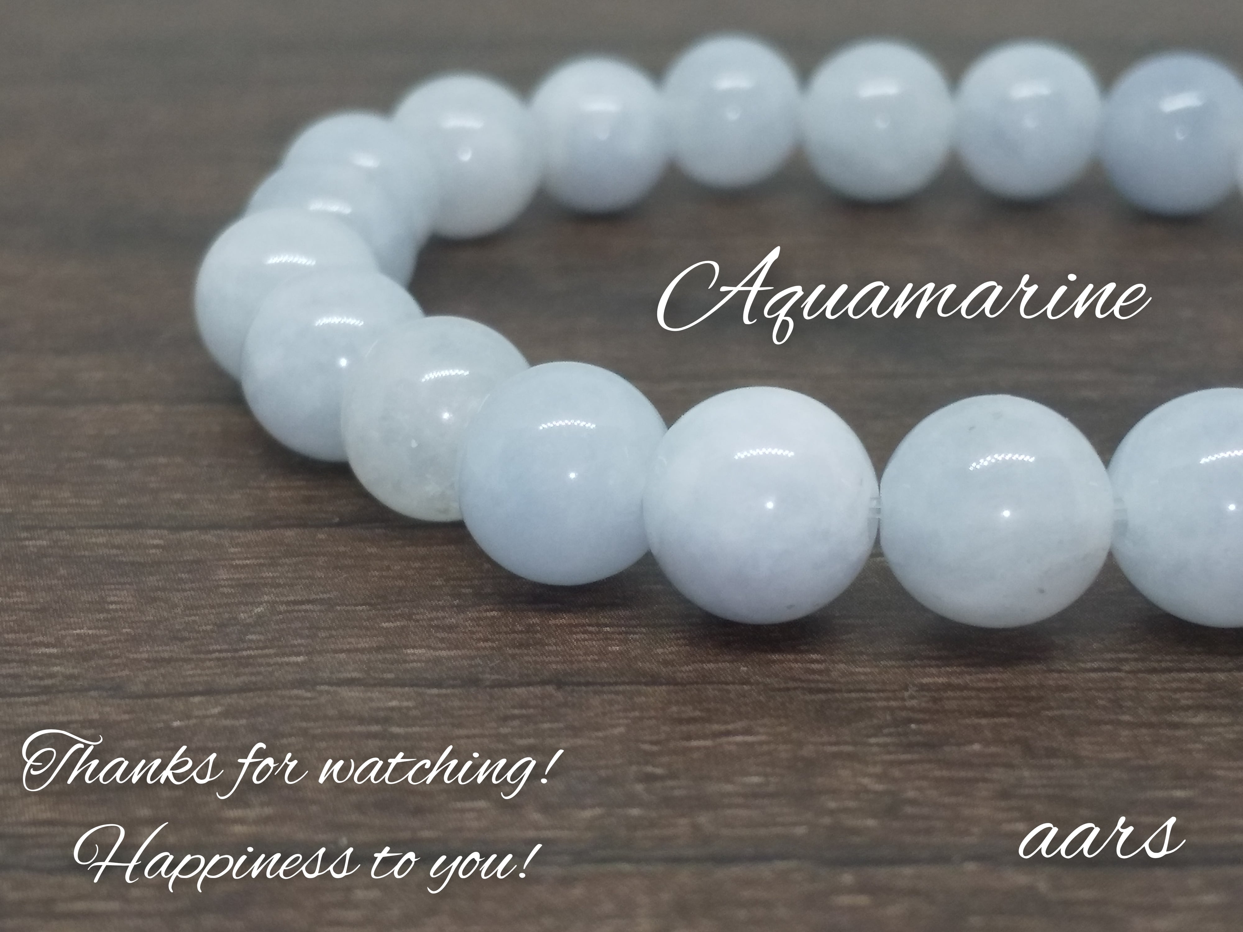 ⭐【︎自然光撮影 】天然 アクアマリン 見合わ ブレスレット 9.2mm 