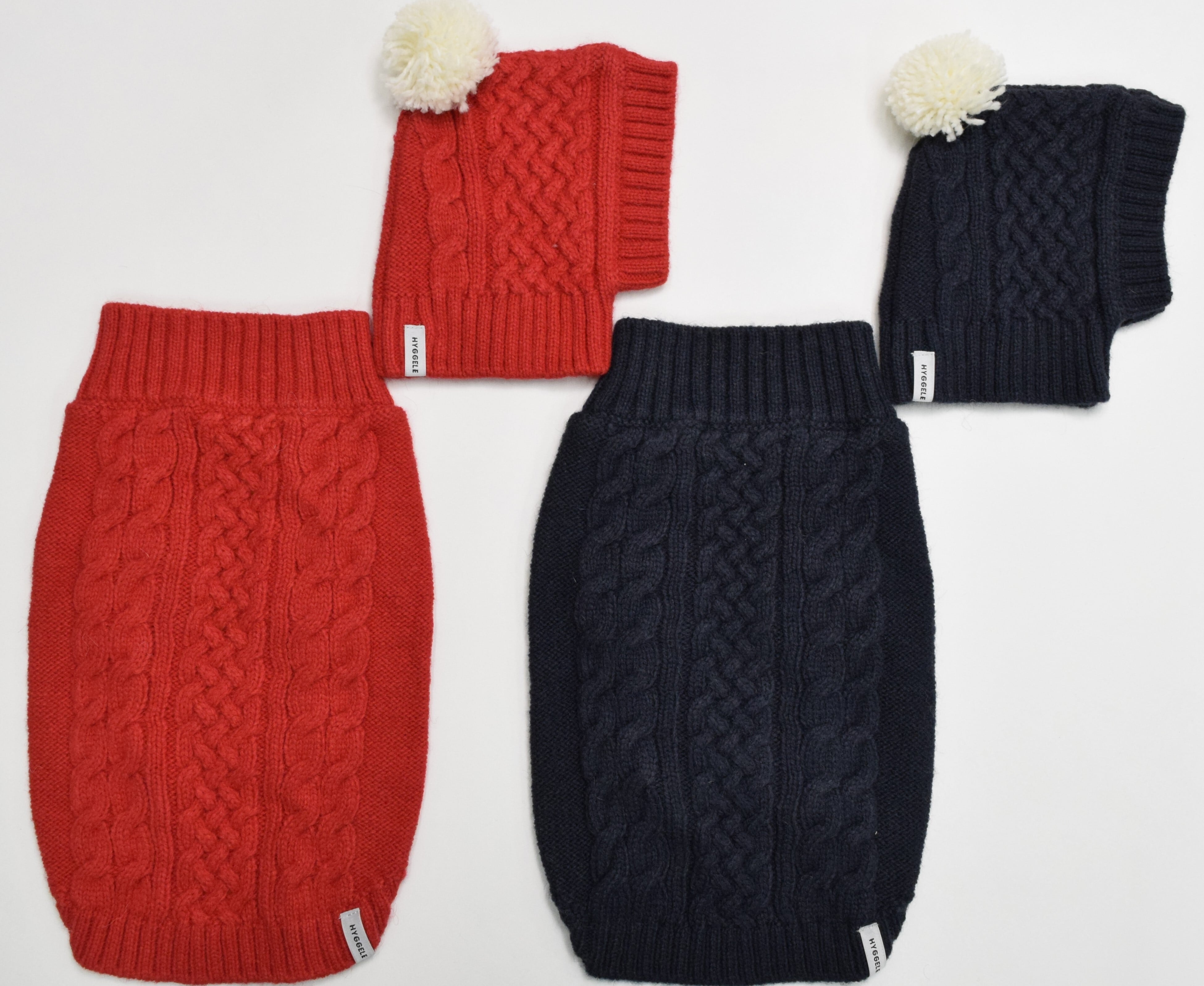 HIGH NECK CABLE KNIT-RED | HYGGELE