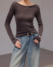 Boat neck slim-fit Knit L0100