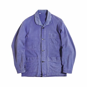 FRENCH / Damaged Cotton Work Jacket Made in FRANCE