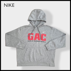 【NIKE】GAC ロゴ プリント GIRLS BASKETBALL バスケ フーディー hoodie 刺繍ロゴ スウッシュ スウェット トレーナー L ナイキ US古着