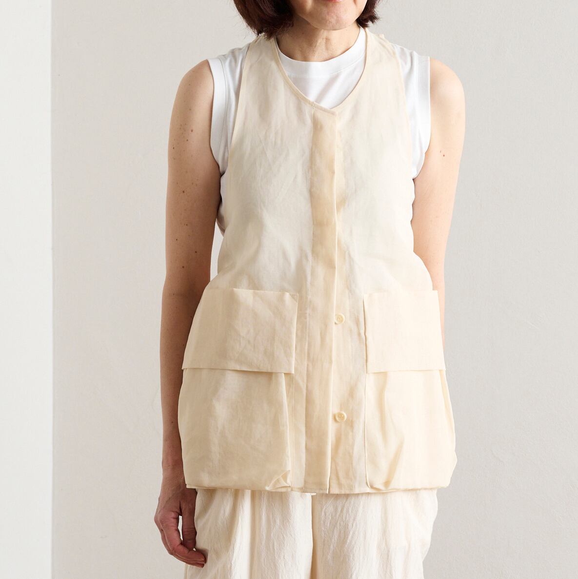 TENNE HANDCRAFTED MODERN テンハンドクラフテッドモダン organza vest