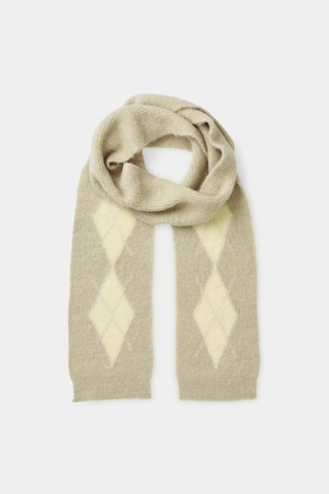 [COOR] Hairy Mixed Argyle Muffler (Yellow) 正規品 韓国ブランド 韓国通販 韓国代行 韓国ファッション クール クーア クアー COOR 日本 店舗