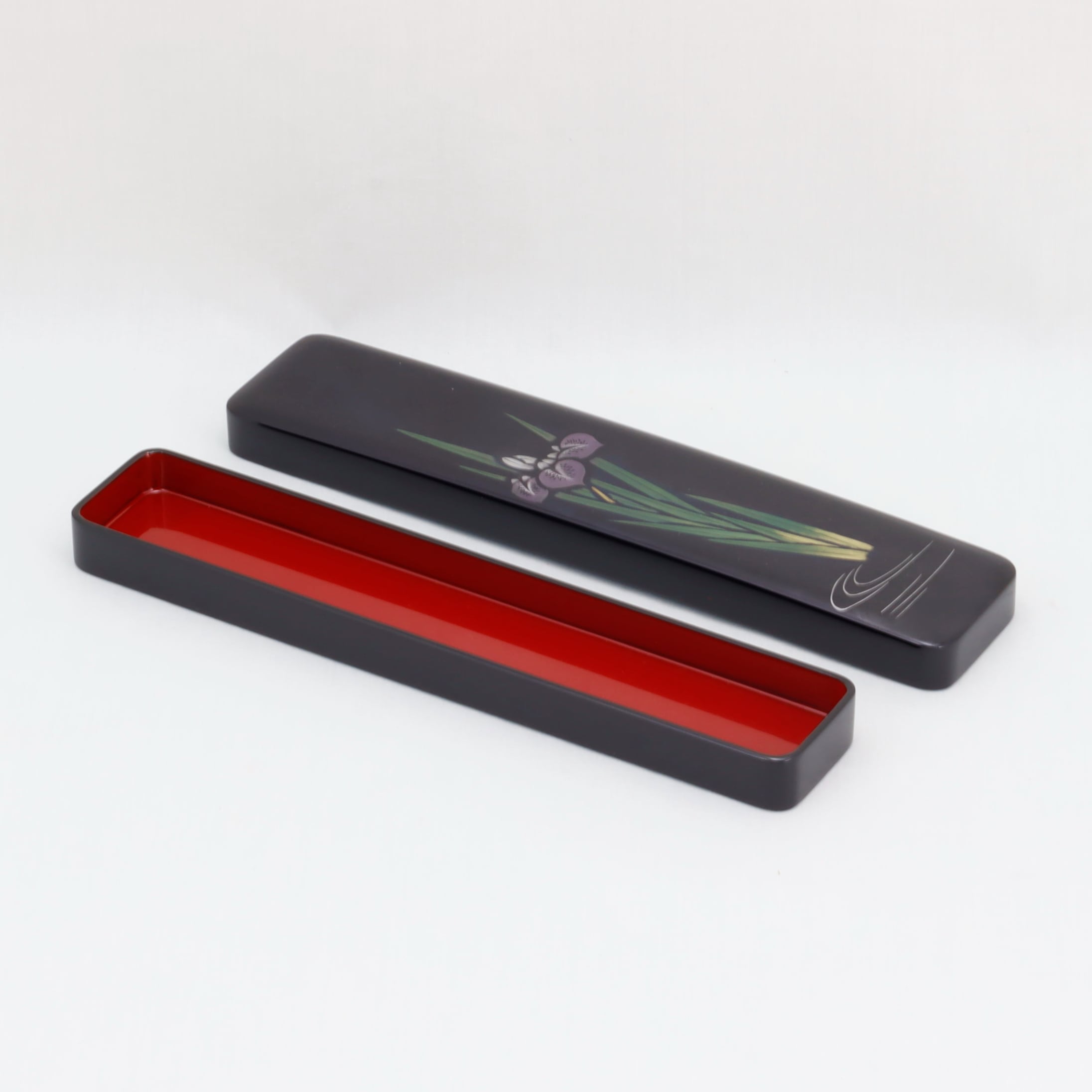 輪島塗 赤黒漆器 菊模様 箸付き 柴田屋 輪島塗 赤黒漆器 菊模様 箸付き 柴田屋