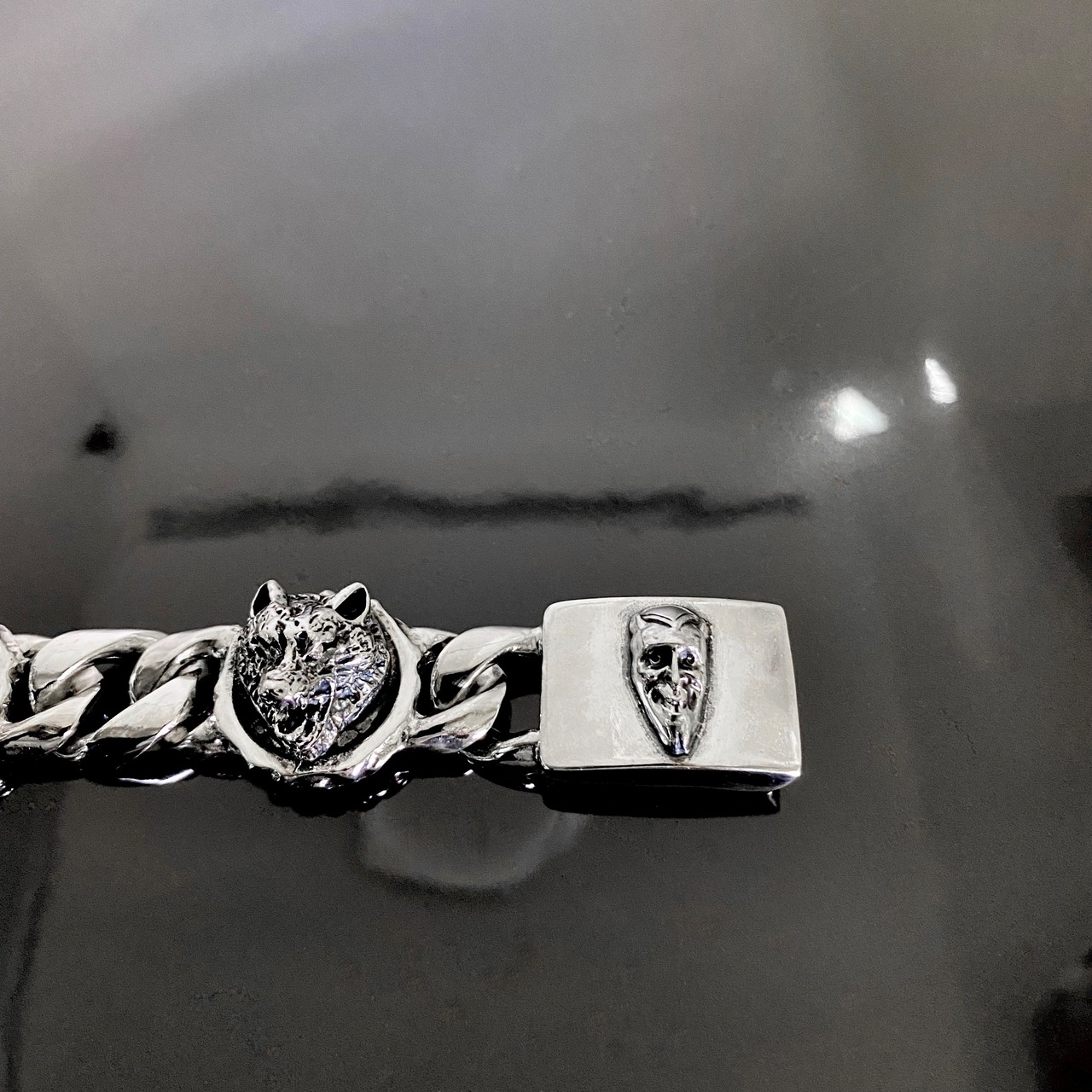WOLVES CHAIN BRACELET with 8 DIAMONDS / ウルヴスチェーンブレスレット・8ダイヤモンドアイズ