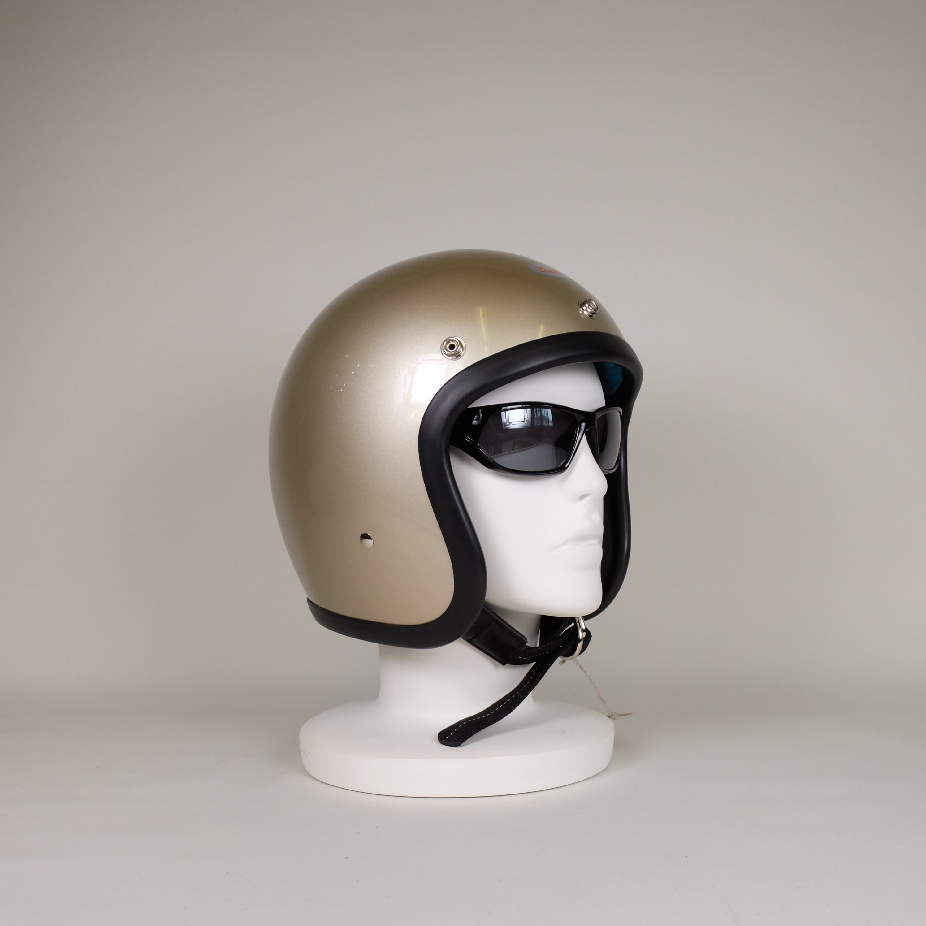 オーシャンビートルLACジェットヘルヘルメットゴールドバイク OCEAN BEETLE/オーシャンビートル/L.A.C-2/エルエーシー2/シャンパン