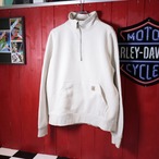 Carhartt ハーフジップスウェット　ホワイト　無地　M