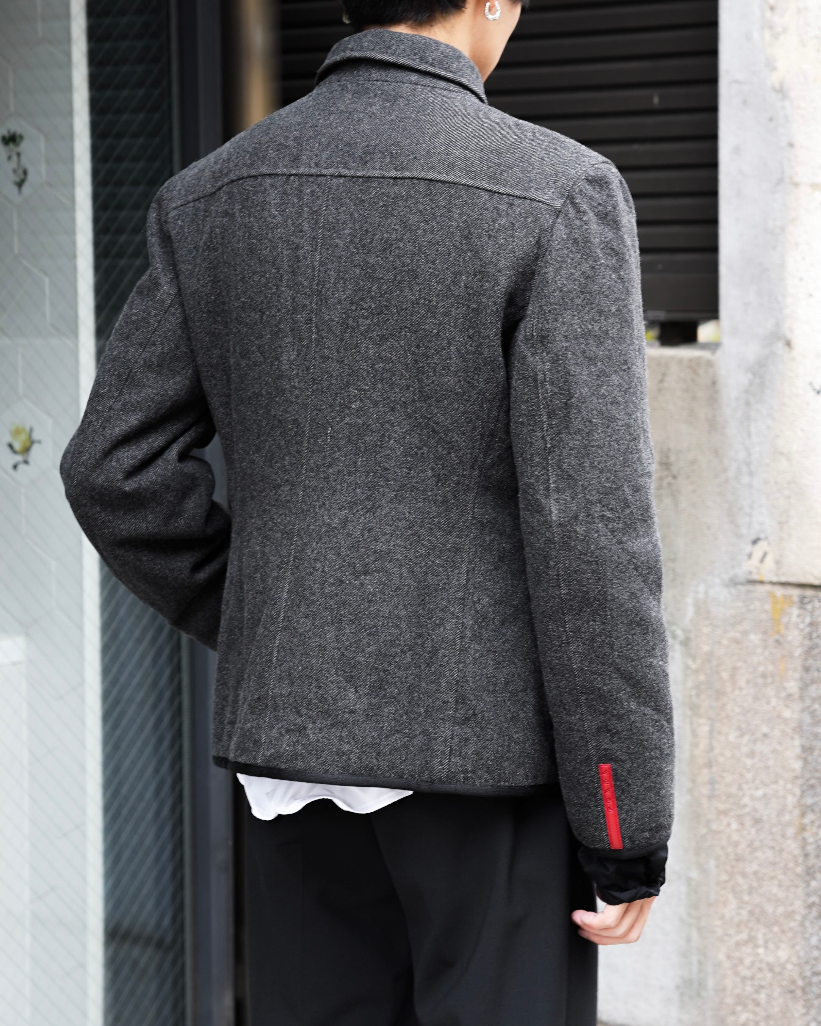 99aw archive prada wool design coat プラスポ PRADA/FW99】wool jacket | hypeofficial