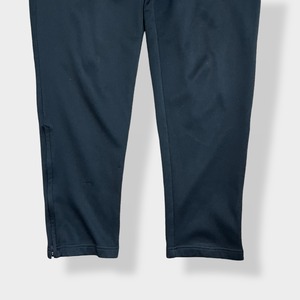 【adidas】トラックパンツ ジャージパンツ ロゴ プリントM ブラック 裾チャック 裾ジップ climawarm アディダス US古着