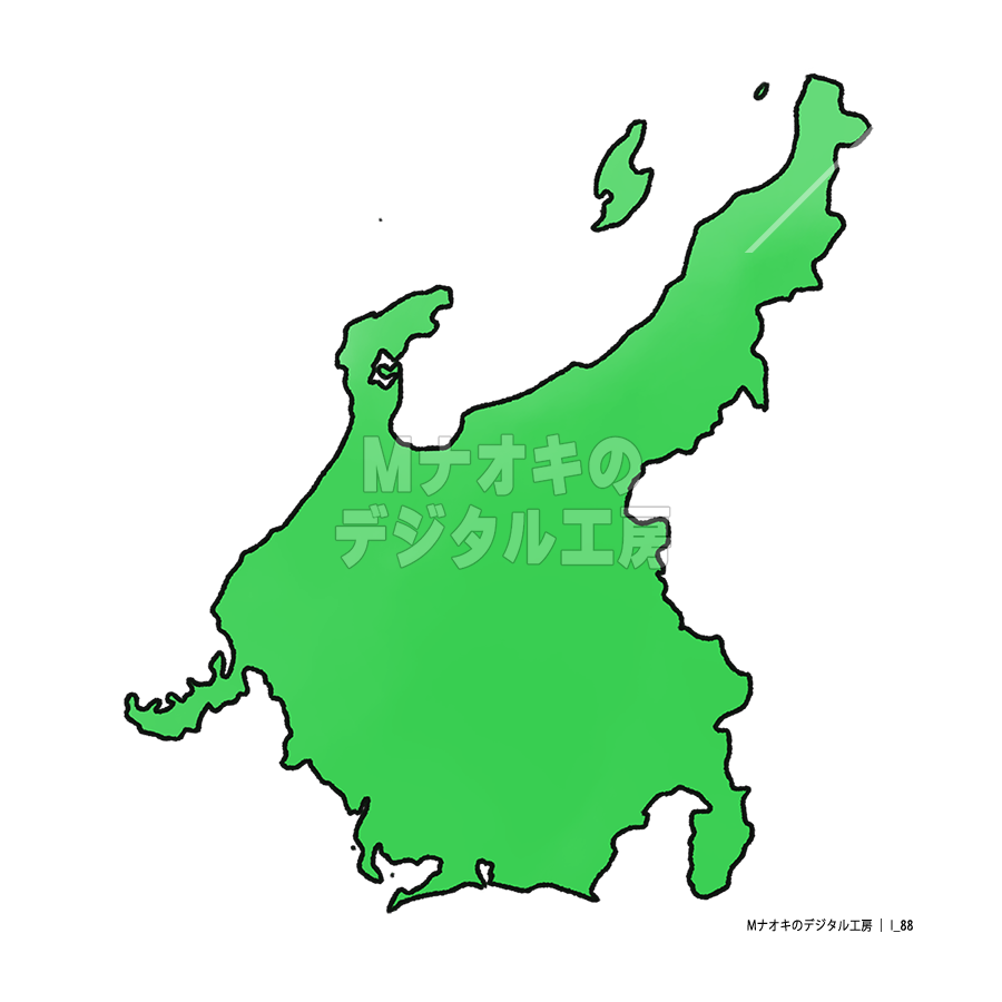 少しゆるい中部地図 【I_88】　Slightly loose Chubu map