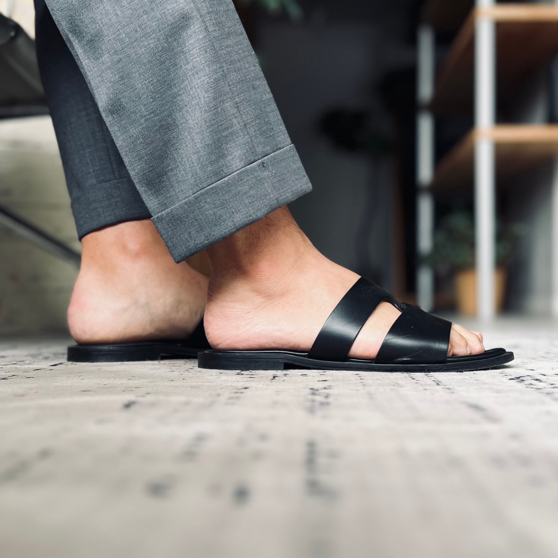 L/UCCA(ルッカ) レザーサンダル(LU04)/BLACK | TreStelle / トレステッレ
