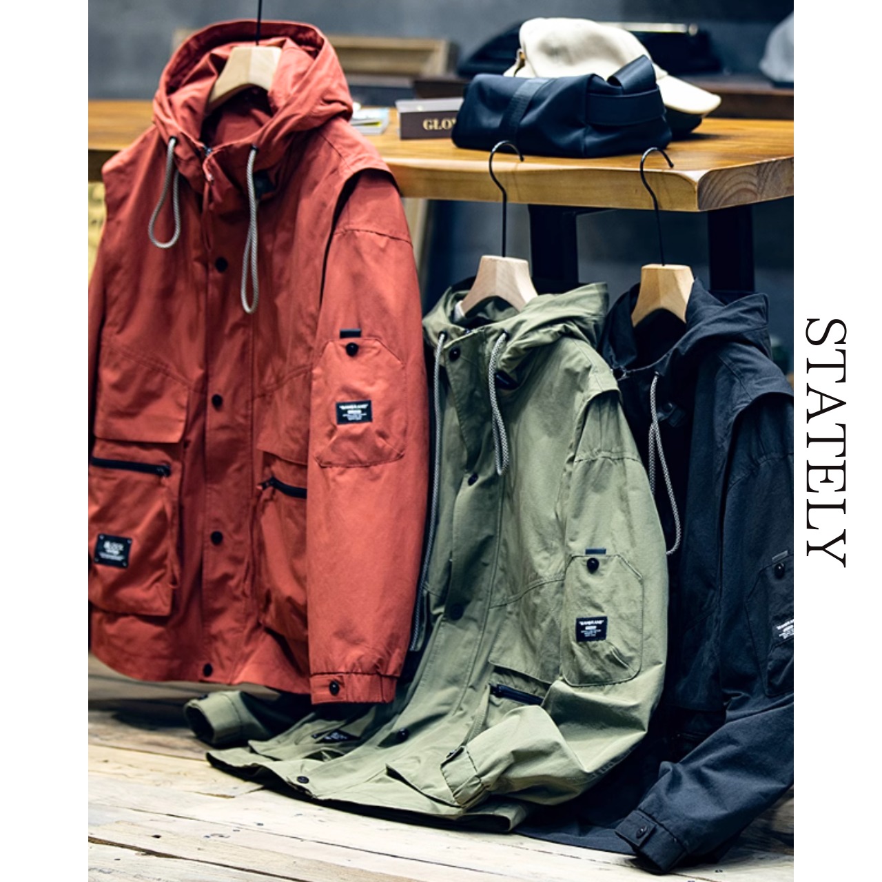 コットンポリ リップストップ アウトドアジャケット/3color_O36・画像4