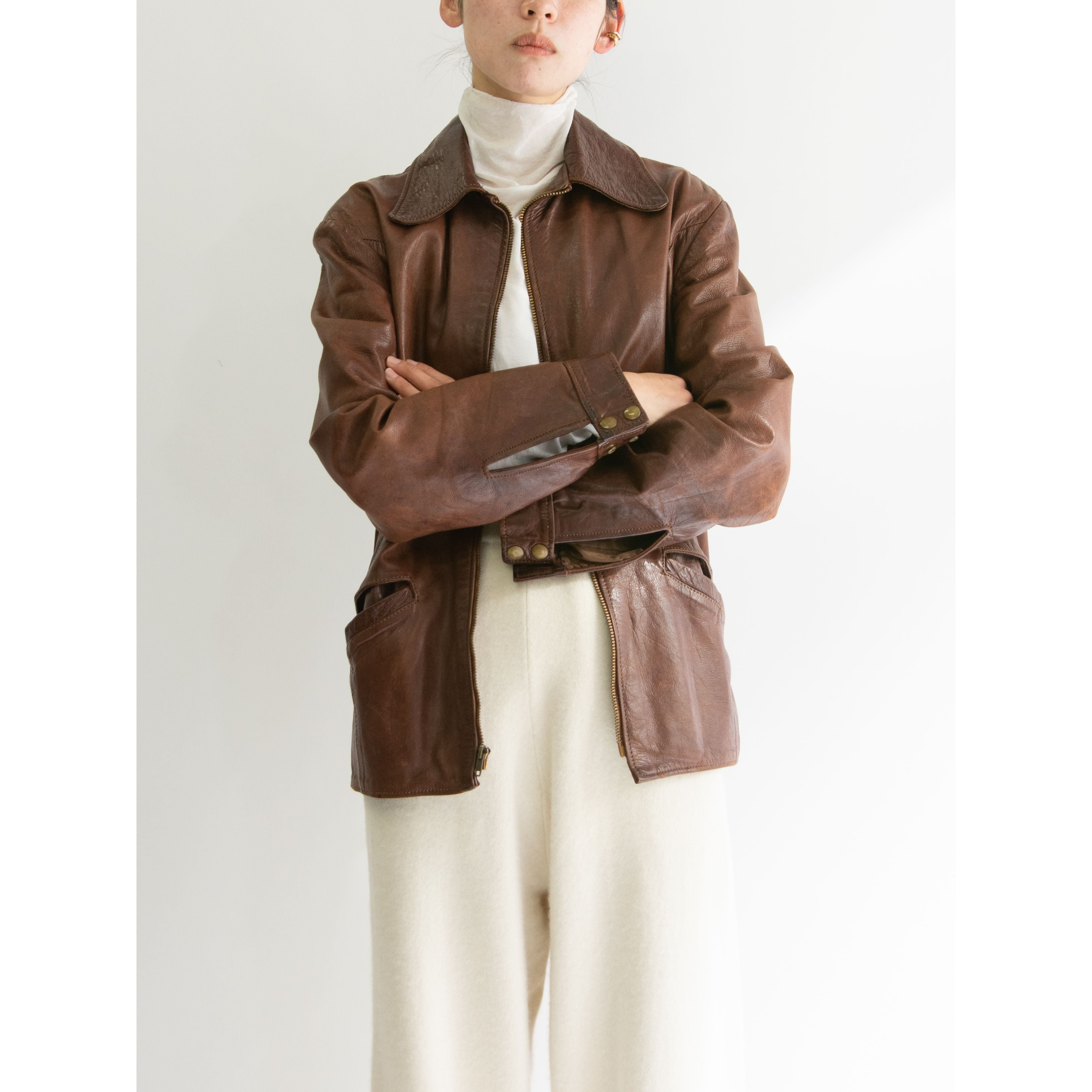 【Unknown Brand】50-70's Leather Jacket（レザージャケット）