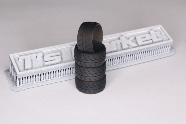 8.5mm用 タイヤ TOYO PROXES R888R 超ロープロファイル タイプ 3D プリント 1/64 黒レジン 未塗装