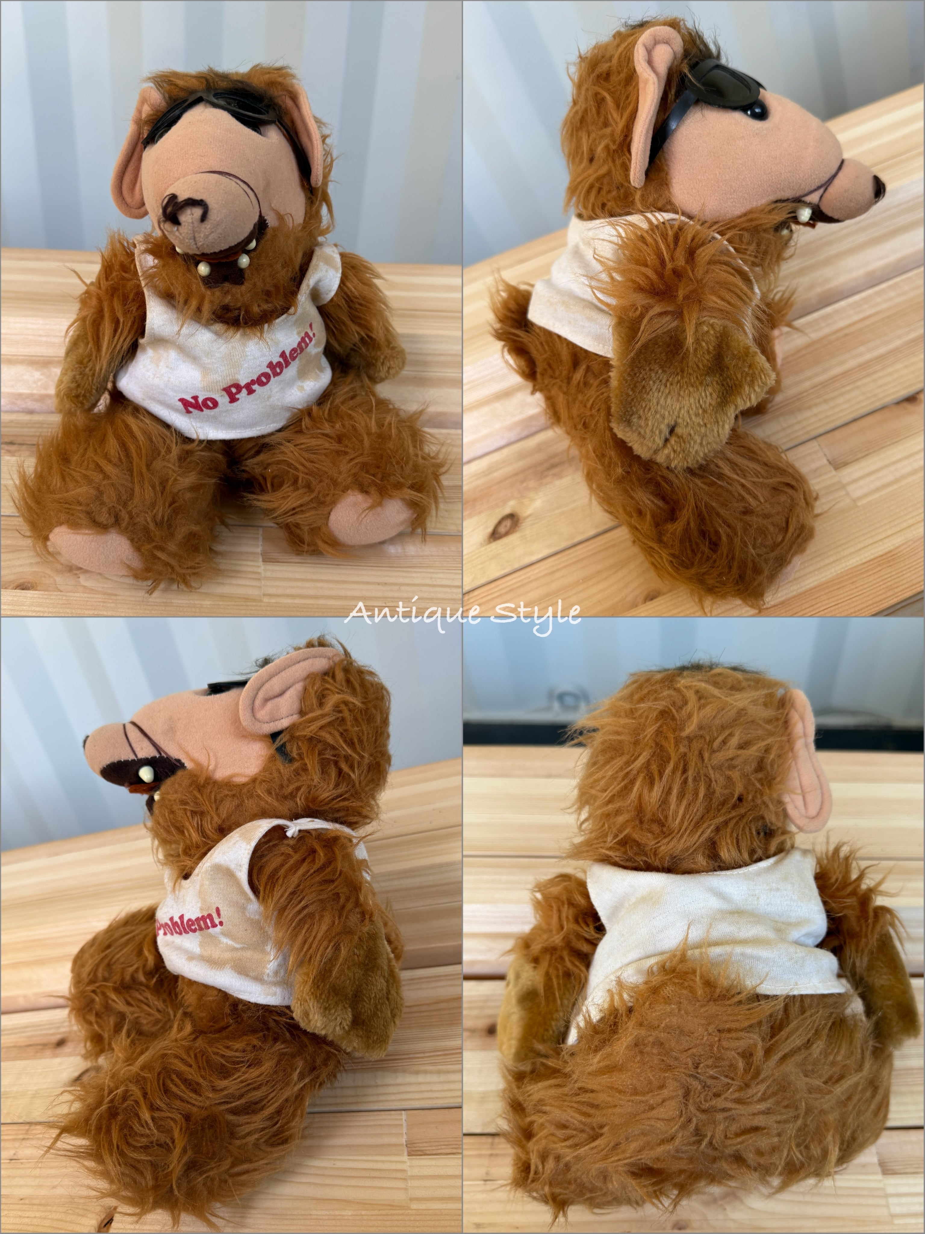 アルフ　ぬいぐるみ 80s アルフ ALF 「 No Problem !」 ぬいぐるみ サングラス 白シャツ