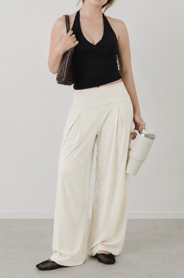 Tuck Nylon Relax Pants【3 colors】