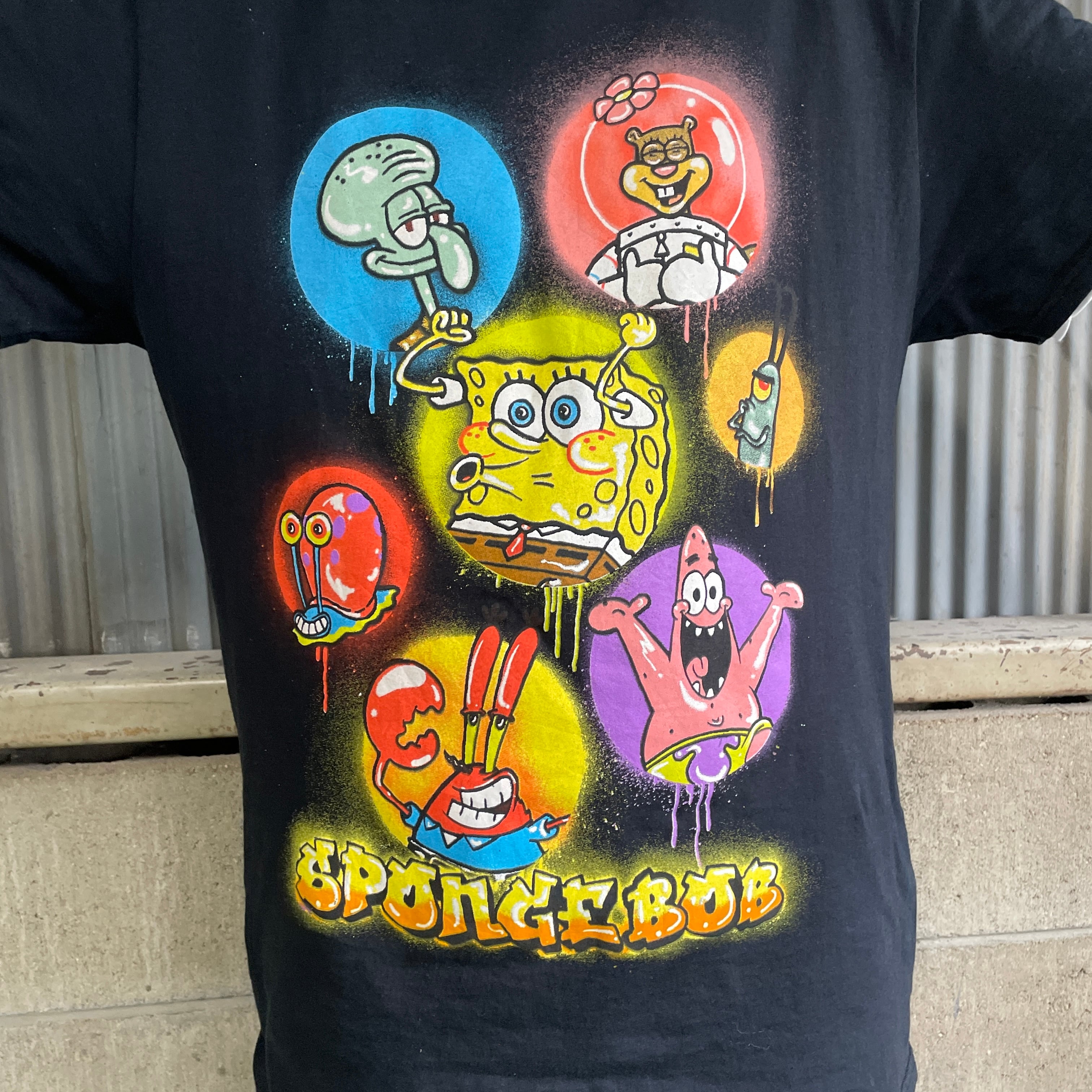 スポンジボブ キャラクタープリントTシャツ メンズL レディース 古着