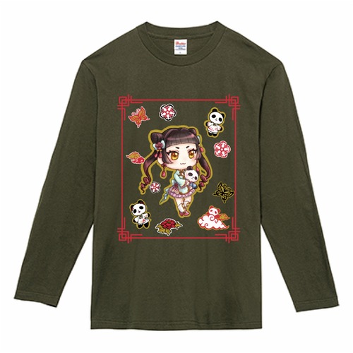 華ロリちゃん長袖Tシャツ(アーミーグリーン)