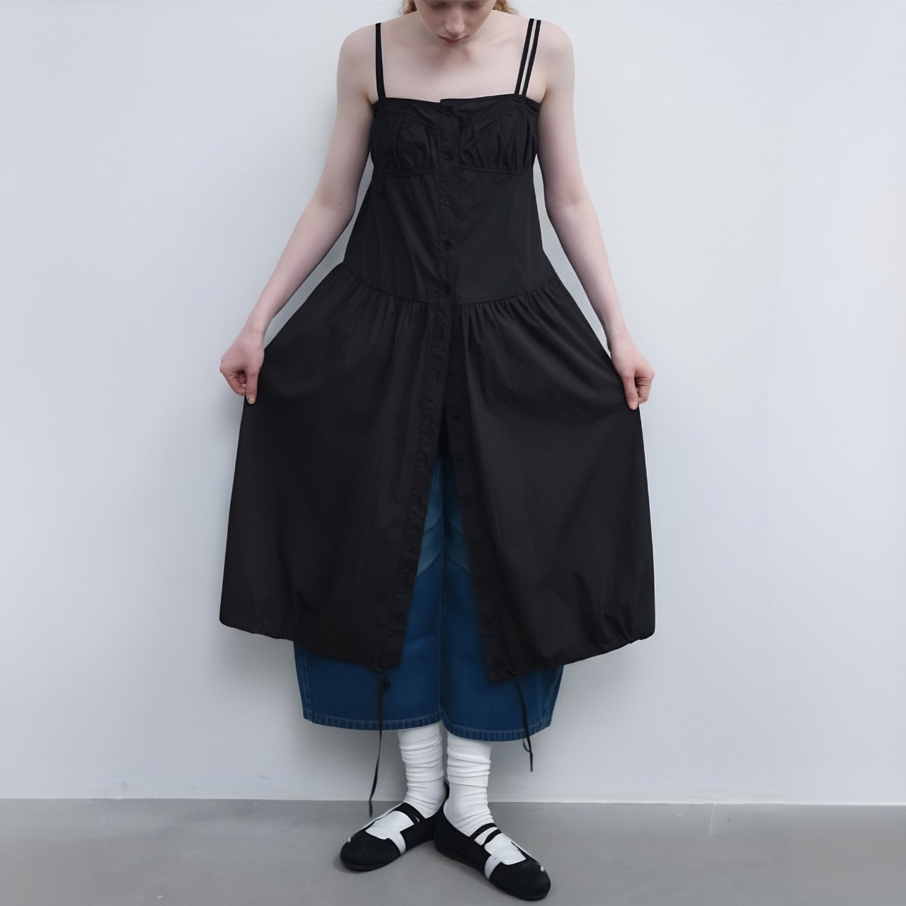 Froncé Drawstring Camisole Dress F0651