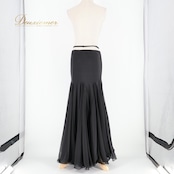 ベリーダンス オリエンタル 衣装 スカート ブラック系 フリル 黒 練習 レッスン スリット 無地 シンプル かわいい 透け感 伸縮 ストレッチ かっこいい ダンス衣装 イベント ステージ