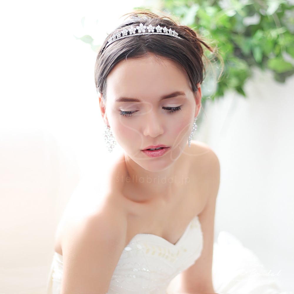 キュービックジルコニア ウェディングピアス＆イヤリング ブラン