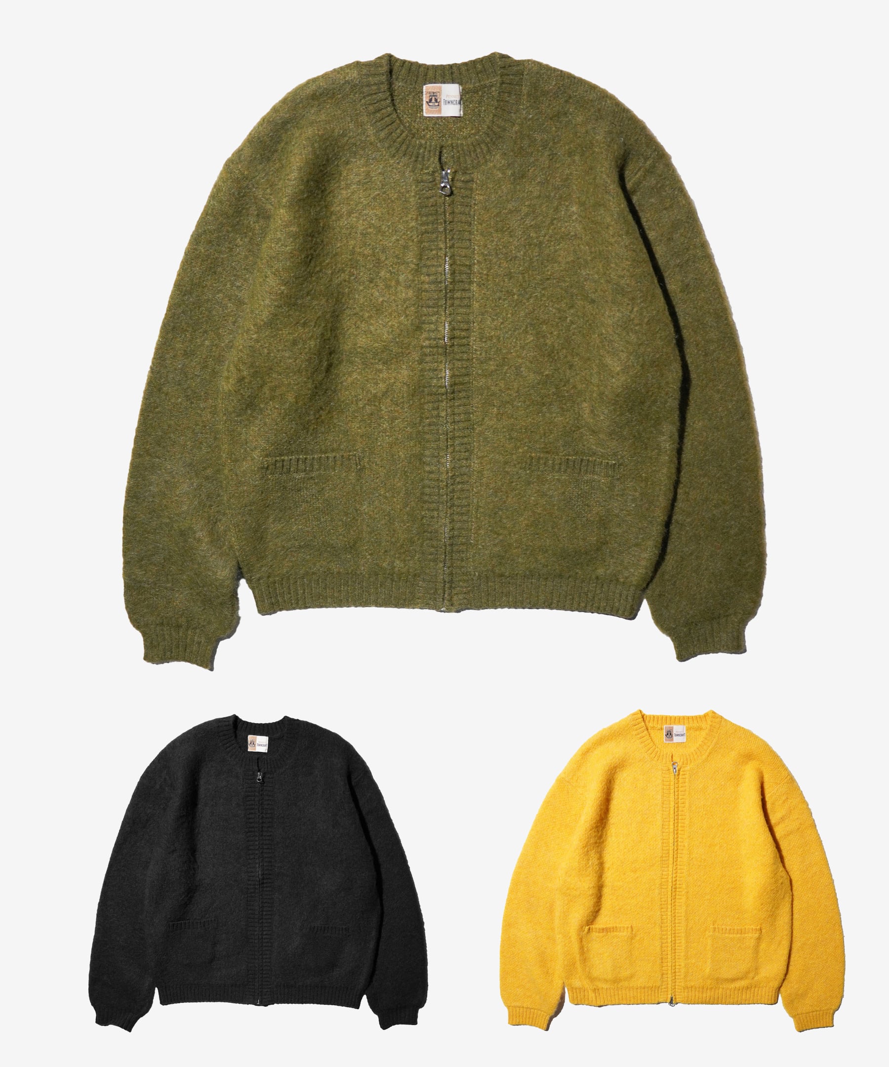 TOWNCRAFT|Mohair shaggy zip-up cardigan -3Color- "送料無料"