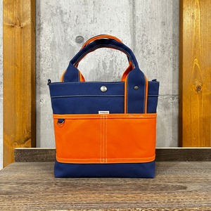 当店人気No.1.▽Bi Color Tote "M"【紺×オレンジ】