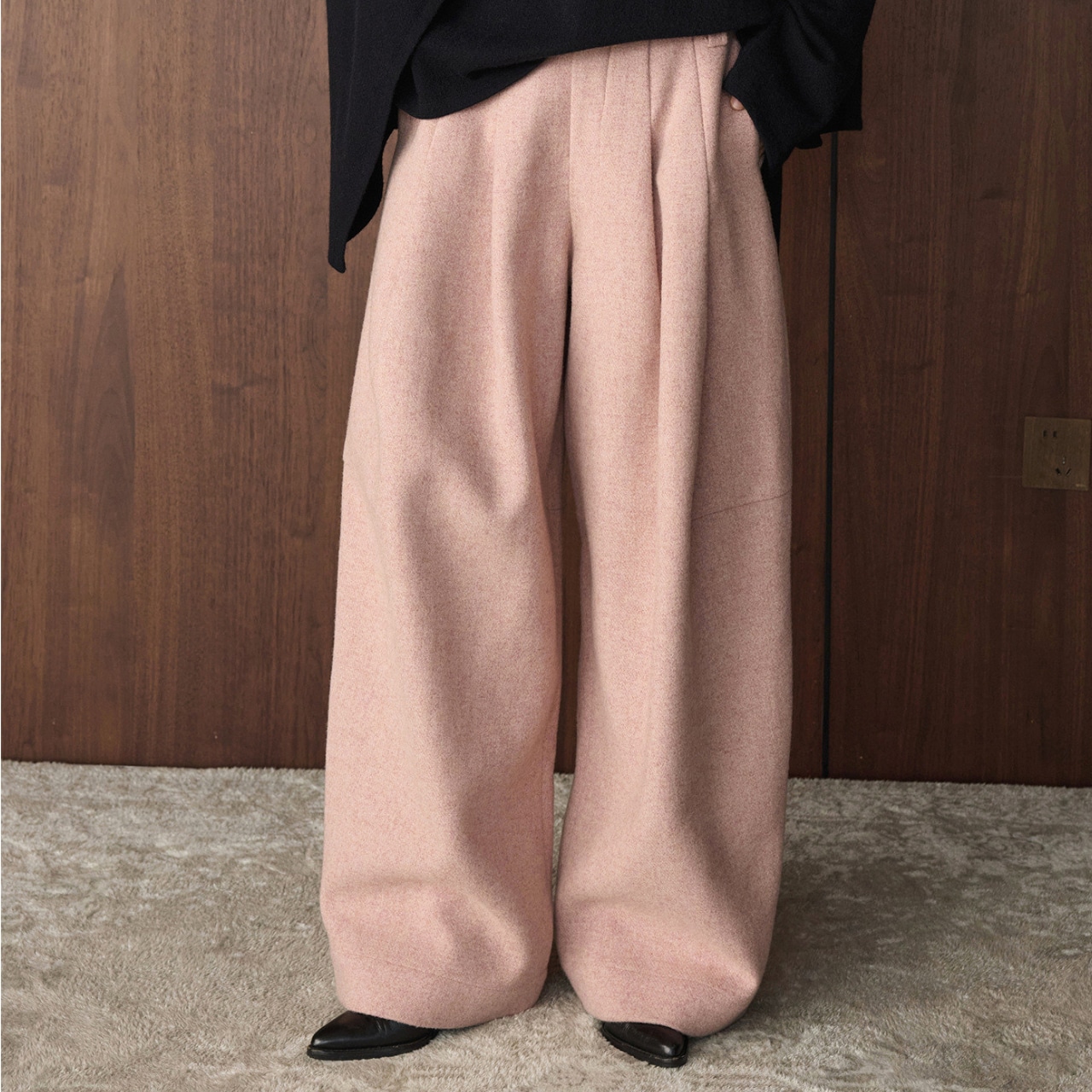 Full-Length Wide Silhouette pants 【3color】 T0735