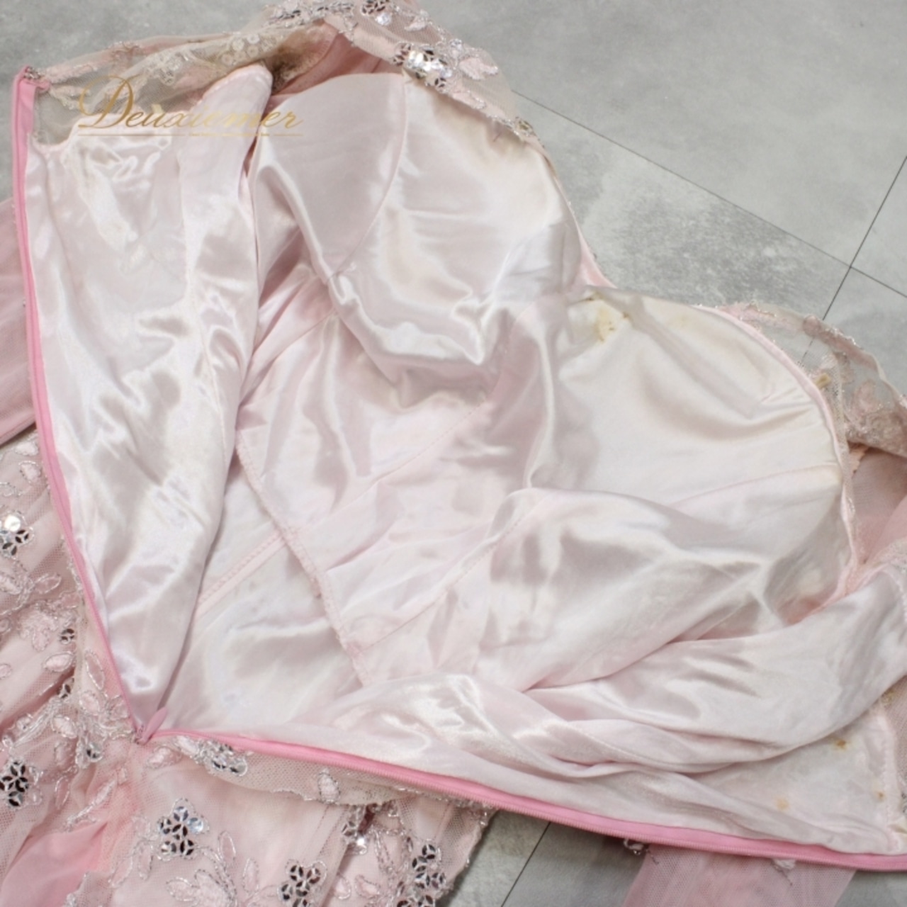 社交ダンス 衣装 スタンダード ドレス ワンピース パーティドレス prima boutique プリマブティック フロート スパンコール レース 長袖 ピンク系 華やか 上品 ふんわり シルエット 軽やか 花模様 ポリエステル Mサイズ おしゃれ フェスティバル カラオケ 結婚式 発表会 ダンス用品 エレガント レディース