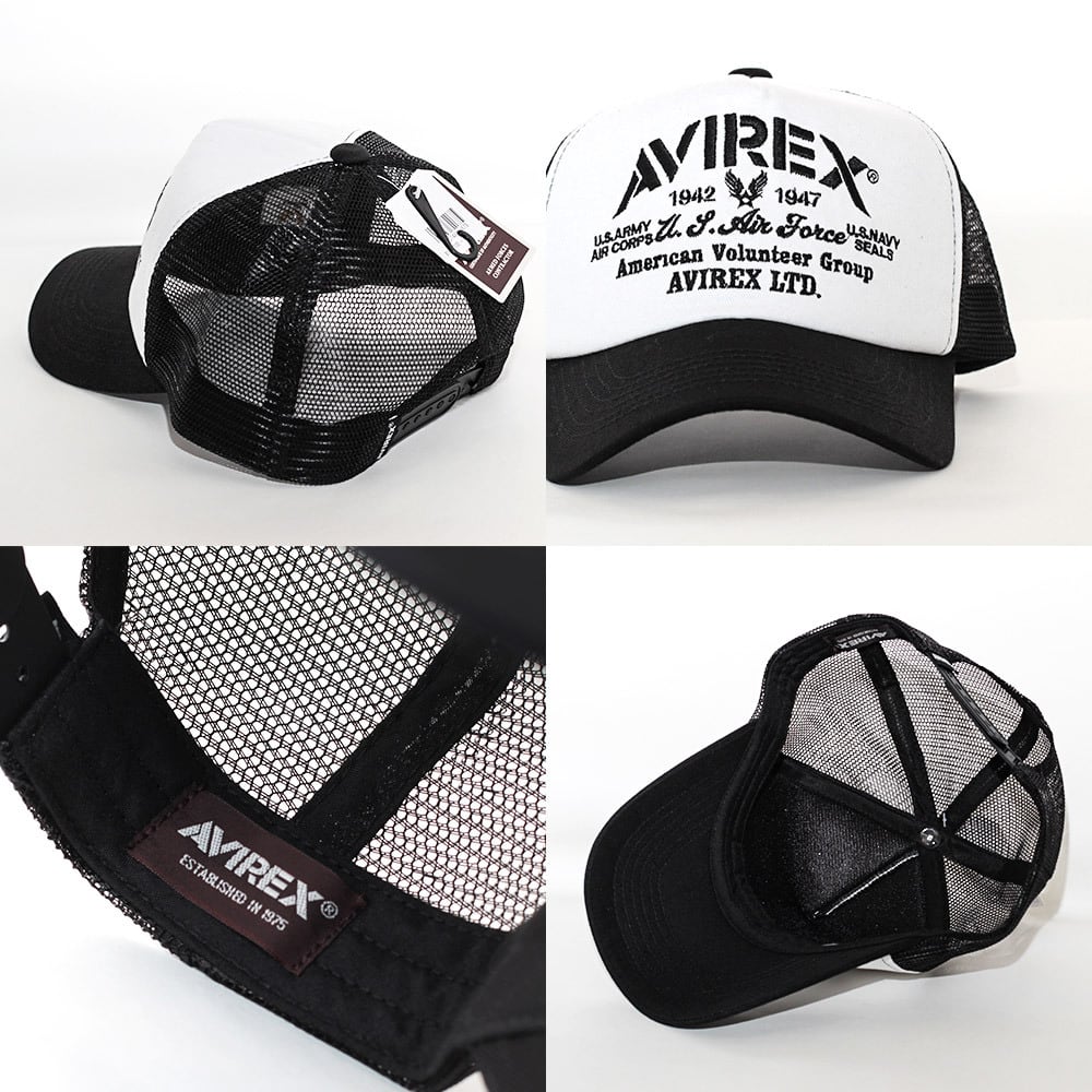 アビレックス 帽子 メッシュキャップ ホワイト AVIREX MULTI LOGO MESH