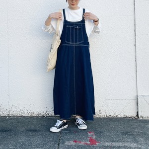 Denim salopette skirt