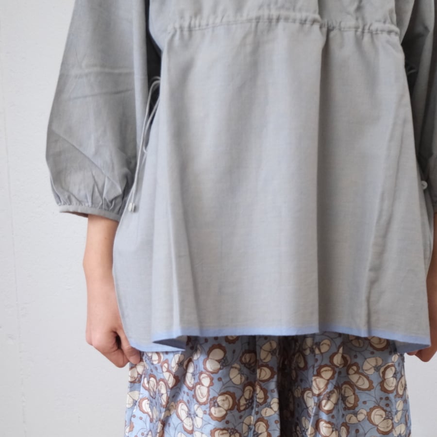 BUNON(ブノン) Khadi Cotton Back Button Blouse バックボタンブラウス