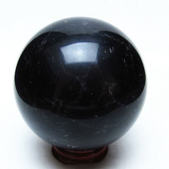 黒水晶 スフィア モリオン 丸玉 73mm 原石 置物 一点物 151-10435