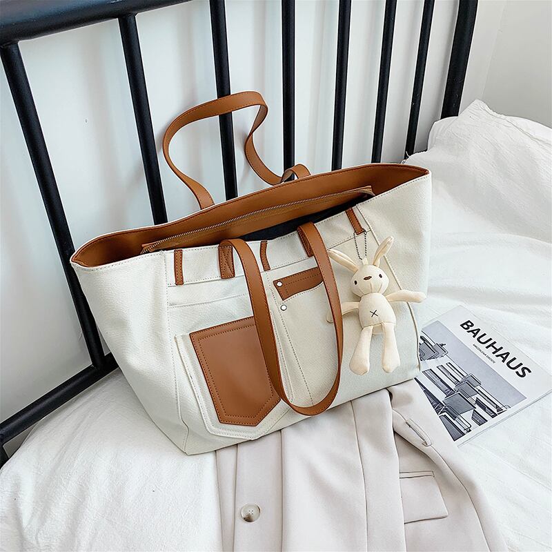 バッグレディースバッグ大容量2020ニューウェーブ夏カジュアルキャンバスショルダーバッグネットレッドファッションワイルドトートバッグ Tiancai_Wing_Bag0880617